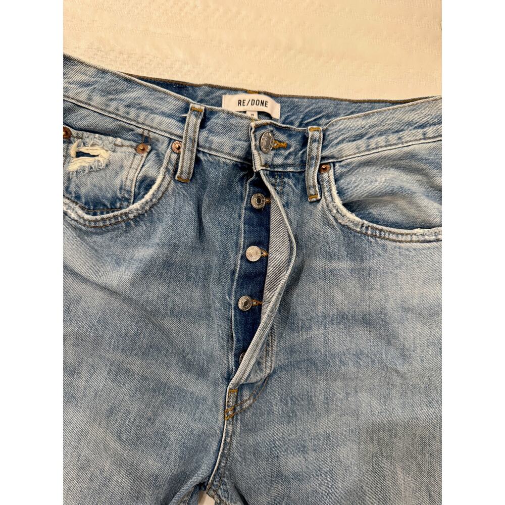 RE/DONE 70s Stove Pipe Jeans Women's 29 Straight Leg Retro Festival Boho 90s Raw - Picture 14 of 16